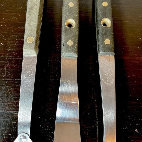 3 VTG Flint Arrowhead Stainless Cake Icing Spreader Spatula Serving Meat Fork - Picture 2 of 4